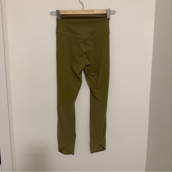 Lululemon Nulu Crisscross Mesh High-Rise Crop Leggings 23" Bronze Green Size 2 - Picture 12 of 12